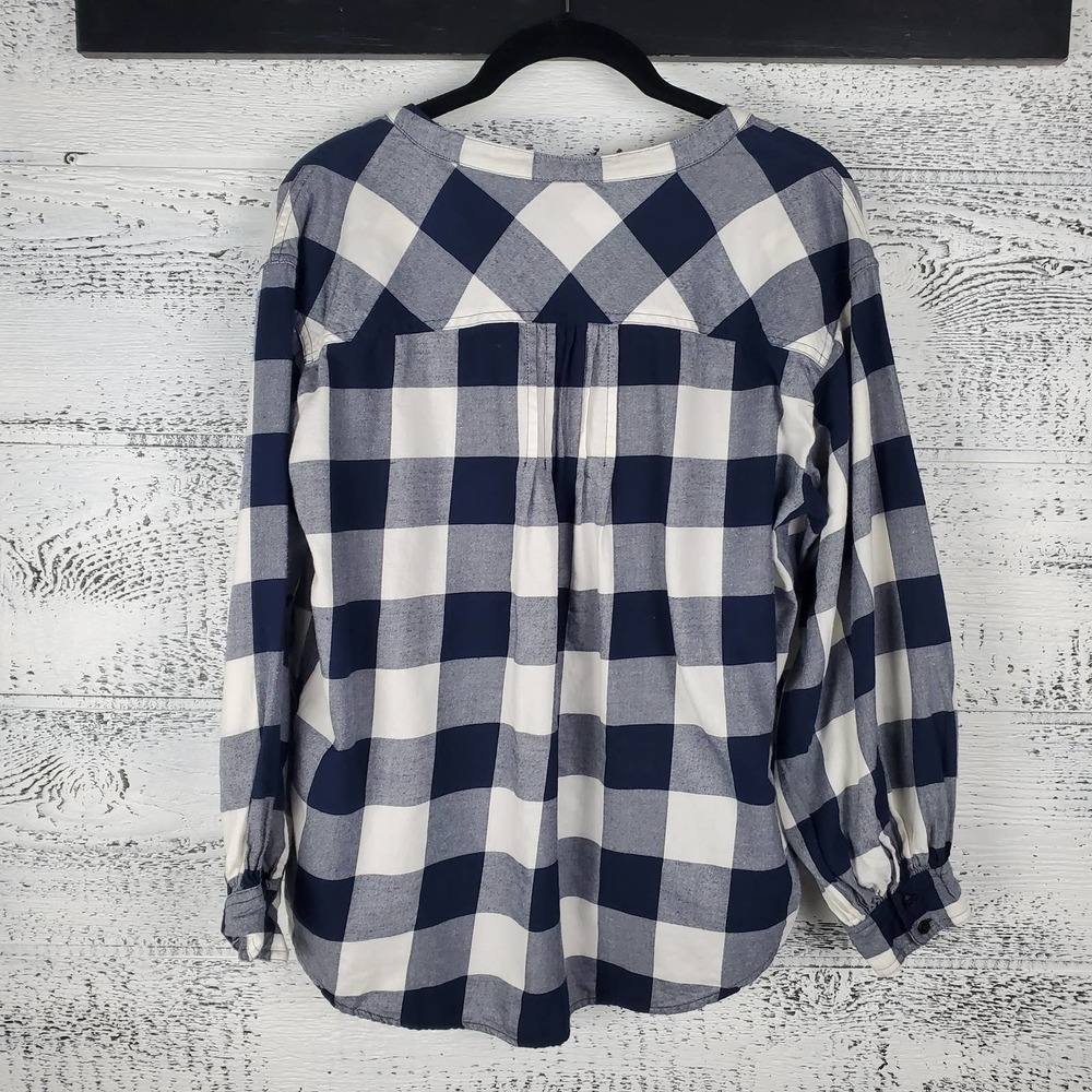 J. Crew Buffalo Checkered Puff Long Sleeves Casual Flannel Top - Picture 5 of 9